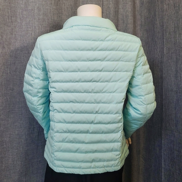 Talbots Quilted Down Puffer Jacket Flattering Sea Green Women's S - Picture 4 of 16
